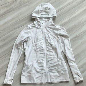 LULULEMON, White, zip up hooded jacket, Women’s Size 8